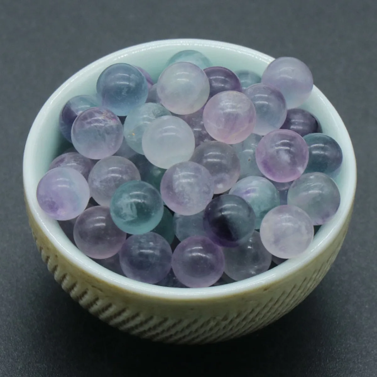 

8PCS 8MM Fluorite Round Beads for DIY Making Jewelry NO-Drilled Hole Loose Healing Cute Stone Crystal Sphere Balls
