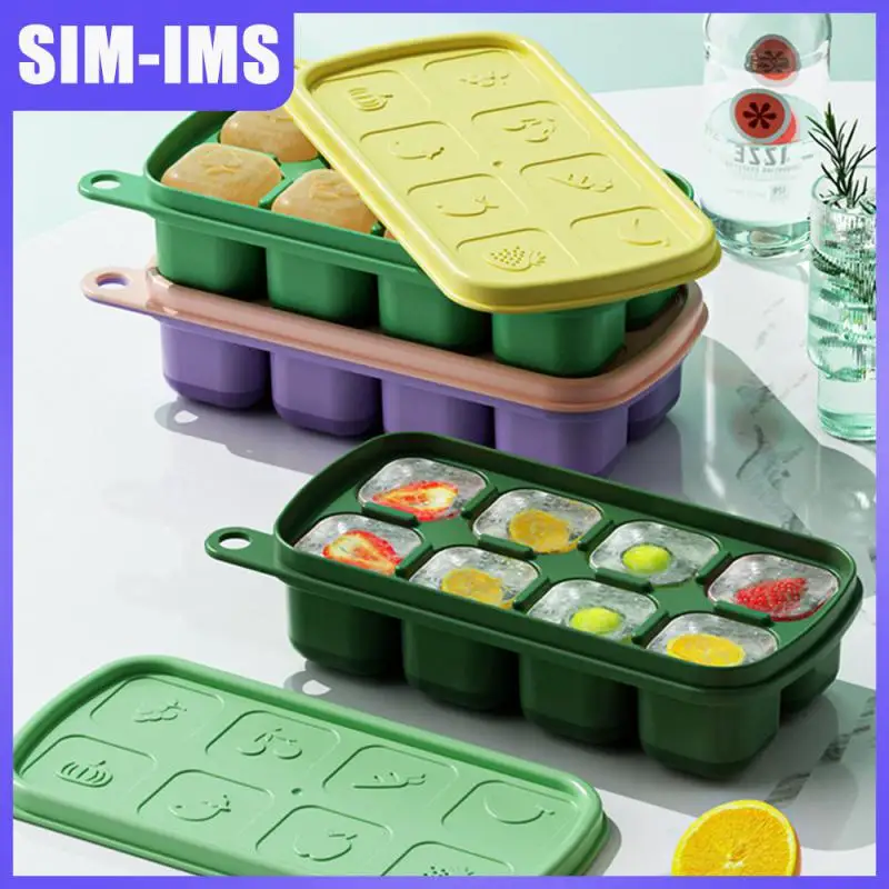 

Stacking Box Food Grade Durable Ice Mould Silicone Ice Tray Ice Cups With Lid Ice Maker Easy Demoulding Ice Storage Box