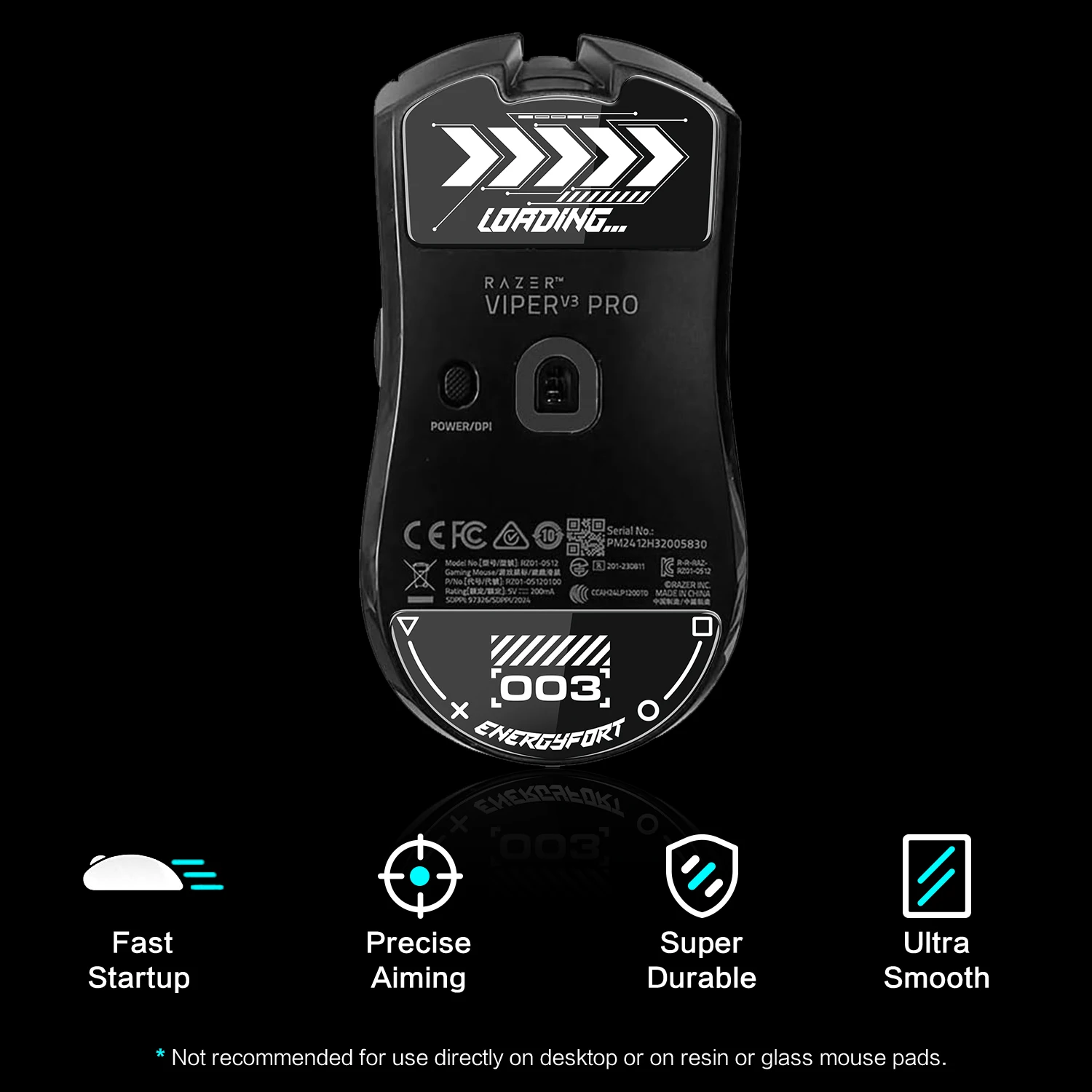 Стеклянные ножки для мыши коньки Razer Viper V3 Pro Беспроводная игровая мышь с