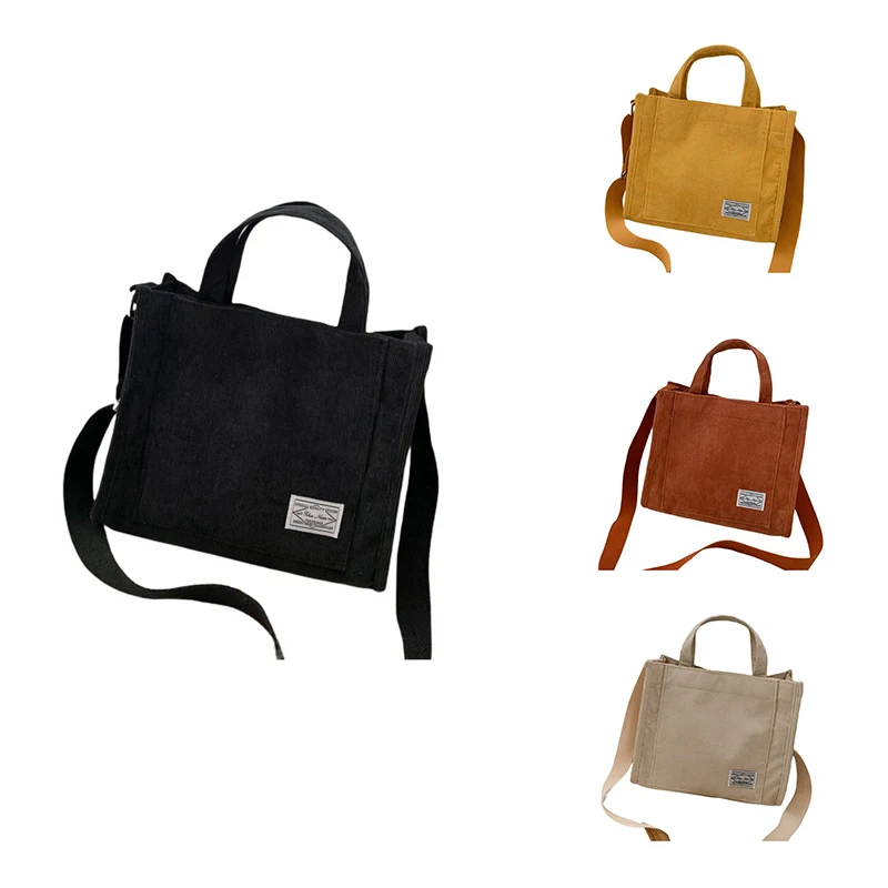 

Handbag Corduroy Ladies Bag Trend Single Shoulder Bag Solid Color Buckle Messenger Bag Small Square Bag