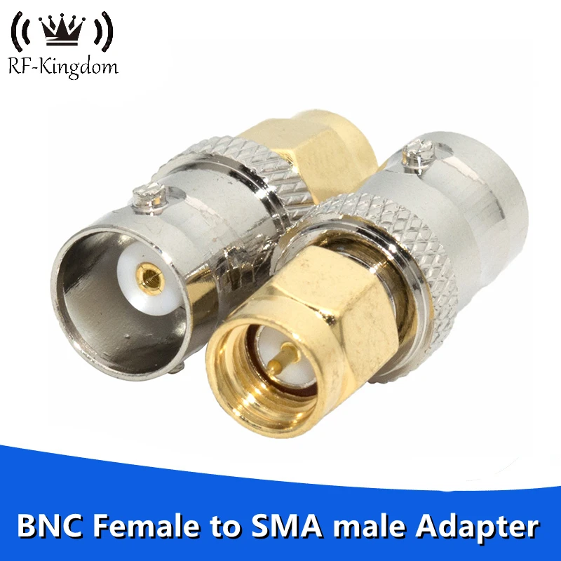 Прямой коаксиальный преобразователь с SMA на BNC SMA male на BNC female, 1 шт.