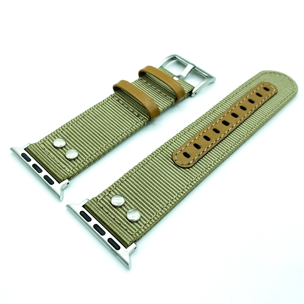 Nylon strap for apple watch band 45mm 41mm 44/42mm 40/38mm iWatch bracelet Rivet belt watchband apple watch series 4 3 5 SE 6 7 enlarge
