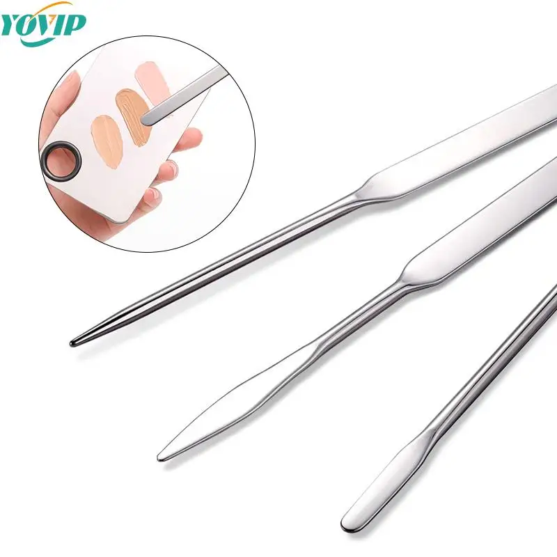 

1Pcs Stainless Steel Cosmetic Makeup Palette Spatula Spoon Stick Rod Cream Foundation Blender Mixing Tool Nail Art Accessories