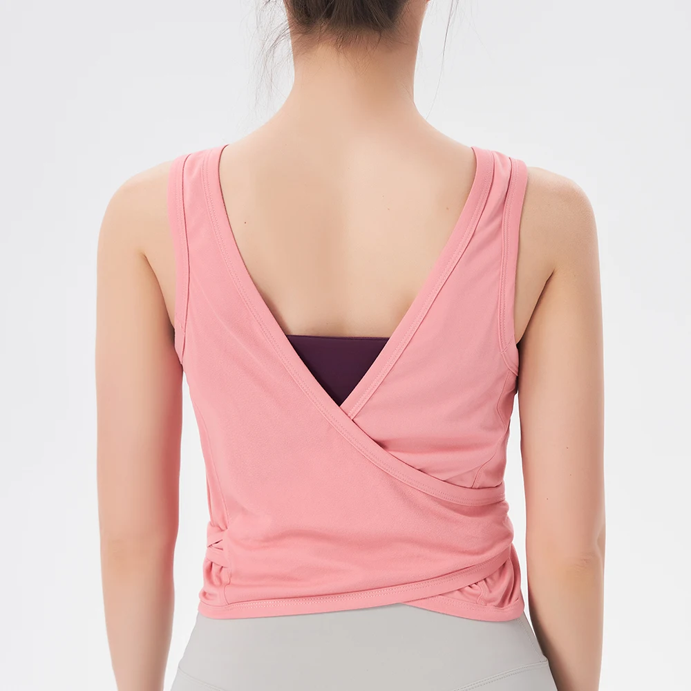 Sexy Open Back Sport Shirt Womens Clothing Gym Tank top Loose Multiple Wear Fashion Sleeveless Fitness Yoga Summer Sports Vest