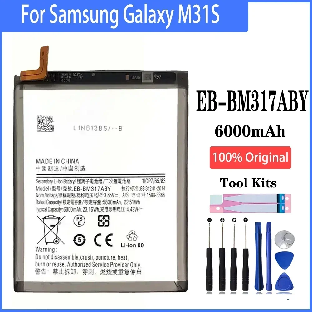 Аккумулятор большой емкости 100% мАч для Samsung Galaxy M31S M317 M317F замена телефона с