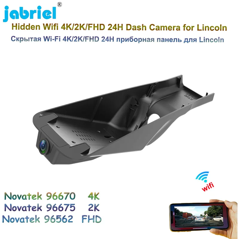Uhd 2160p Wifi Hidden 24h Parking Monitor Dash Cam Camera For Lincoln Continental 2017-2022