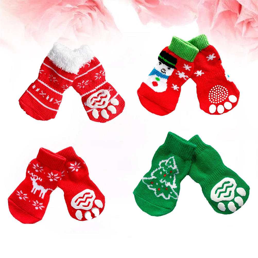 

Socks Pet Dog Christmas Puppypaw Doggiedogs Santa Gifts Protector Anti Cover Feet Supplies Cat Christams