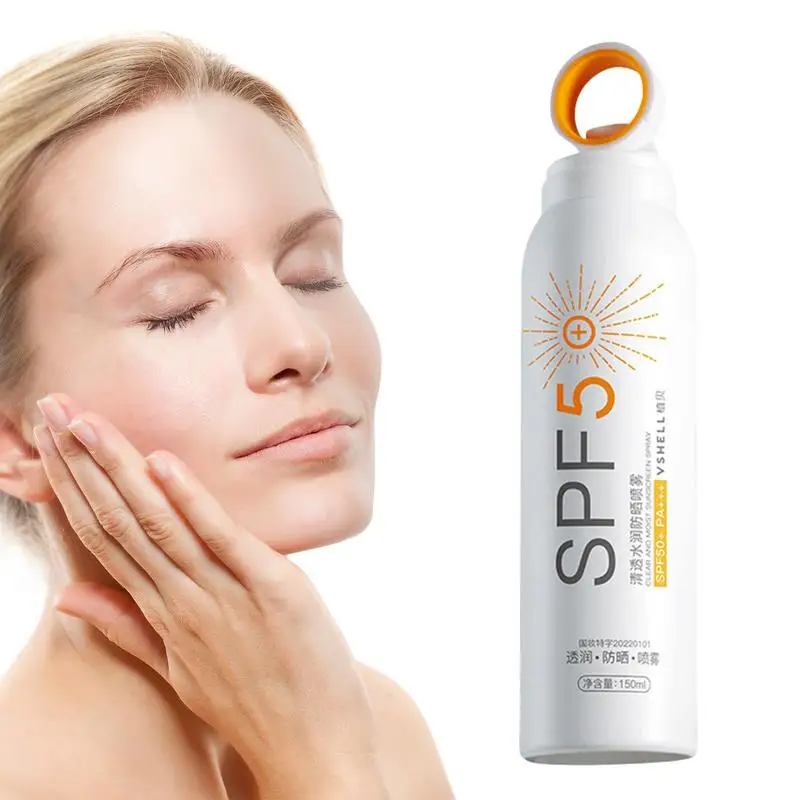 

Hydrating Sunscreen Spray 150g Paraben Free SPF50 Sunblock Spray Non-Greasy Oil-Free Sunscreen Mist Facial Mist Refreshes UV