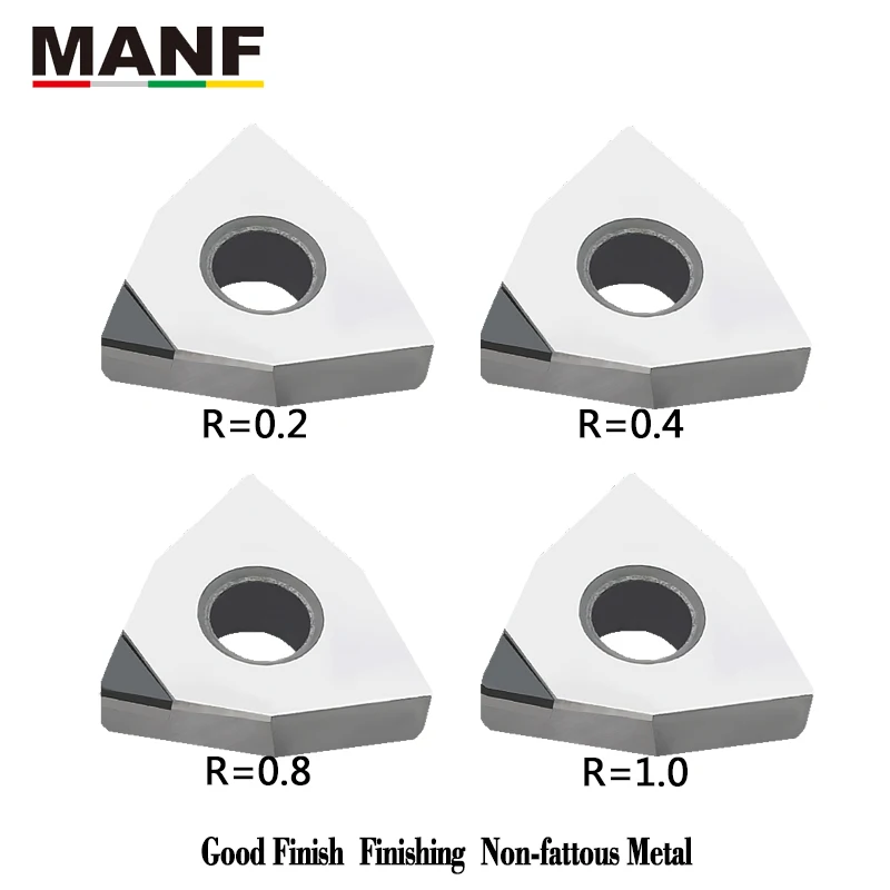 MANF WNMG 080408 PCD нож алмазный инструмент хорошая отделка алюминий цветной стержень