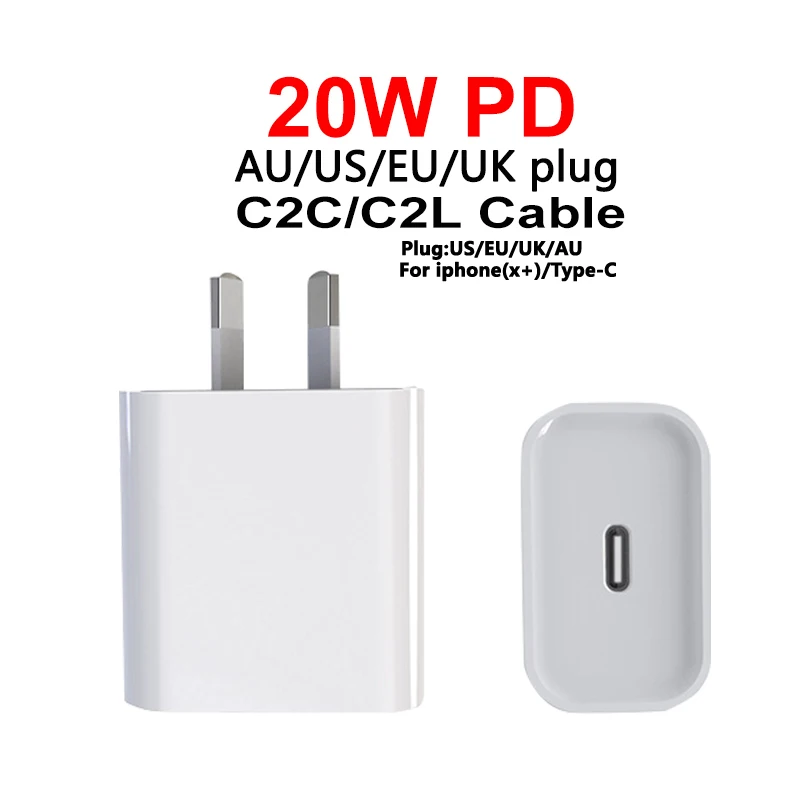 Зарядное устройство PD USB C 20 Вт для Apple iPhone 13 12 11 Pro Max адаптер питания Samsung Xiaomi вилка
