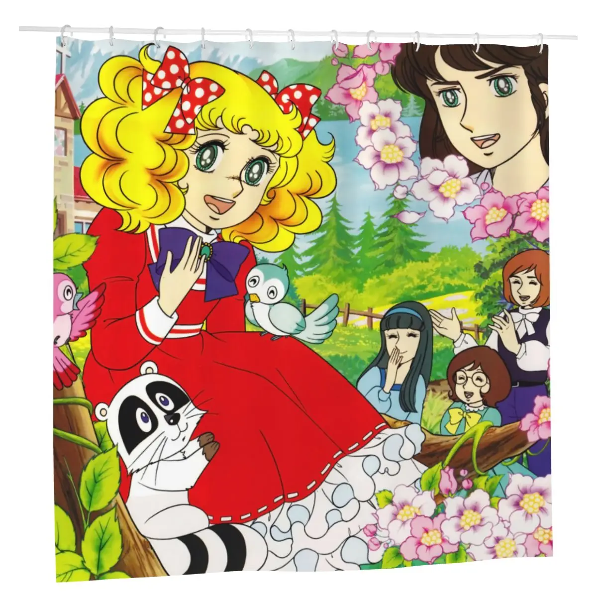 

Cute Candy Candy Shower Curtain Home Bath Curtain Anime Printed Polyester Waterproof Cloth Screen