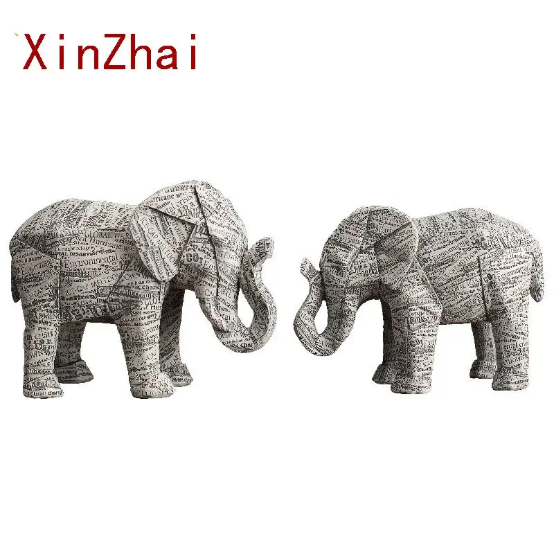 

VILEAD 20 см, простой слон, искусственная модель в скандинавском стиле, аксессуары для украшения дома, геометрические фигурки животных оригами