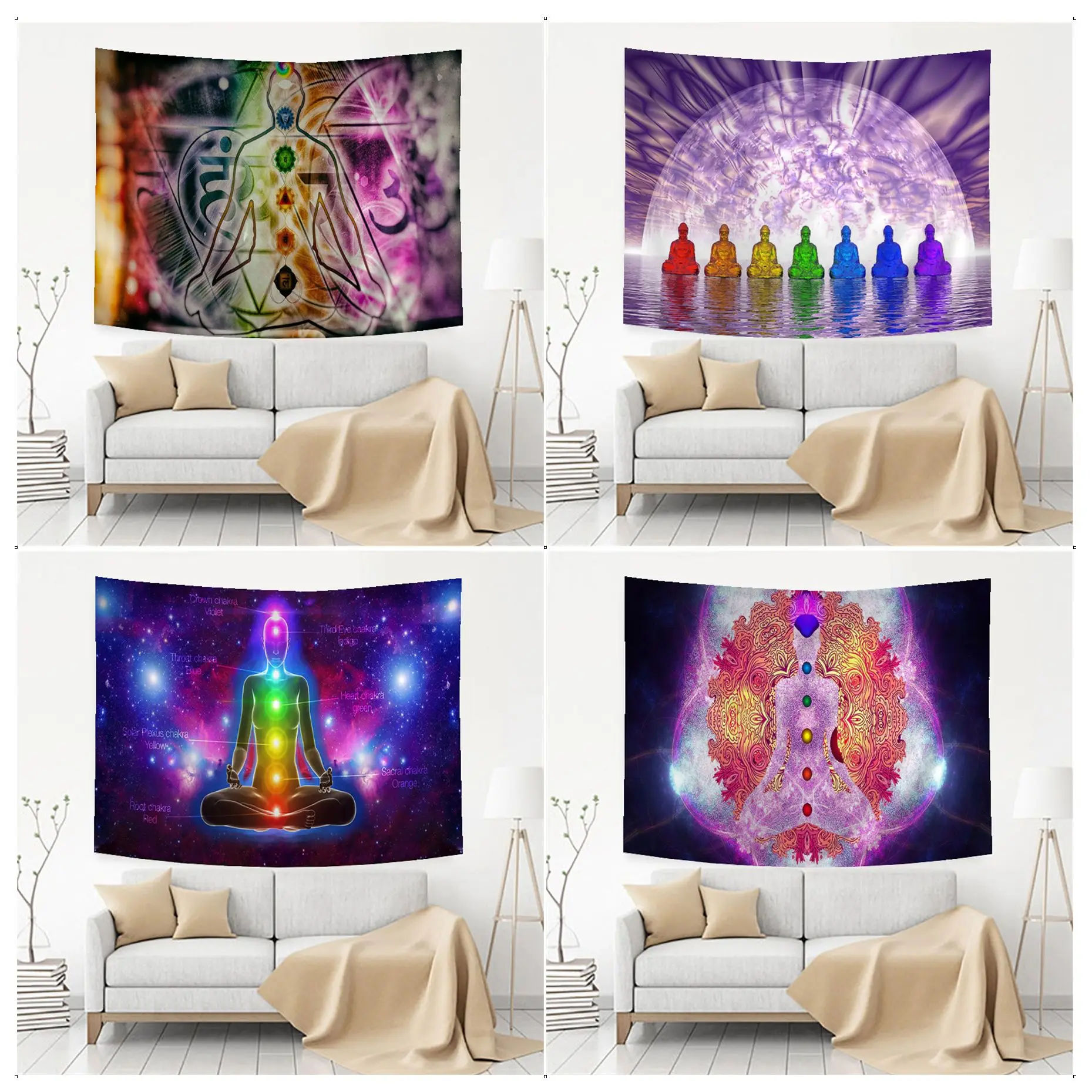

Buddha Statue Meditation 7 Chakra Printed Large Wall Tapestry Hippie Flower Wall Carpets Dorm Decor Wall Art Decor