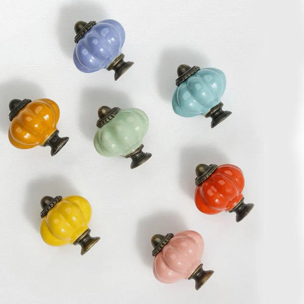 Простая керамическая ручка в виде тыквы с одним отверстием винтажные дверные