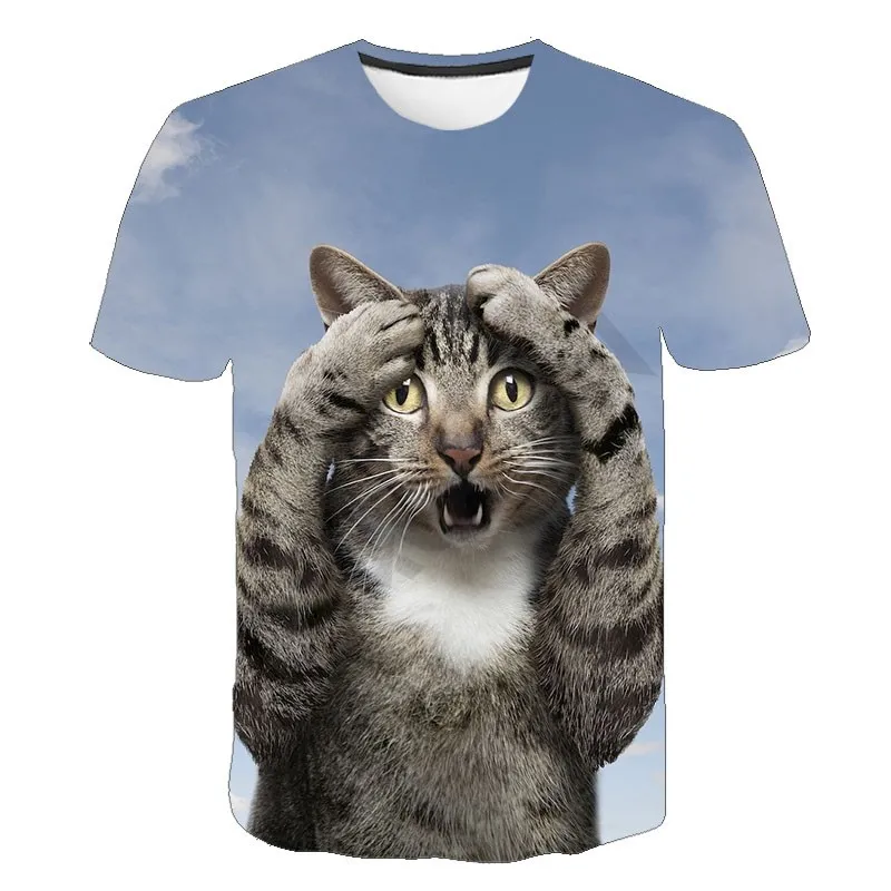 

New Summer Pet Cat Breathable Lightweight Casual Fashion Versatile Loose Cute Alternative Men's And Women's T-shirt Sports Breat