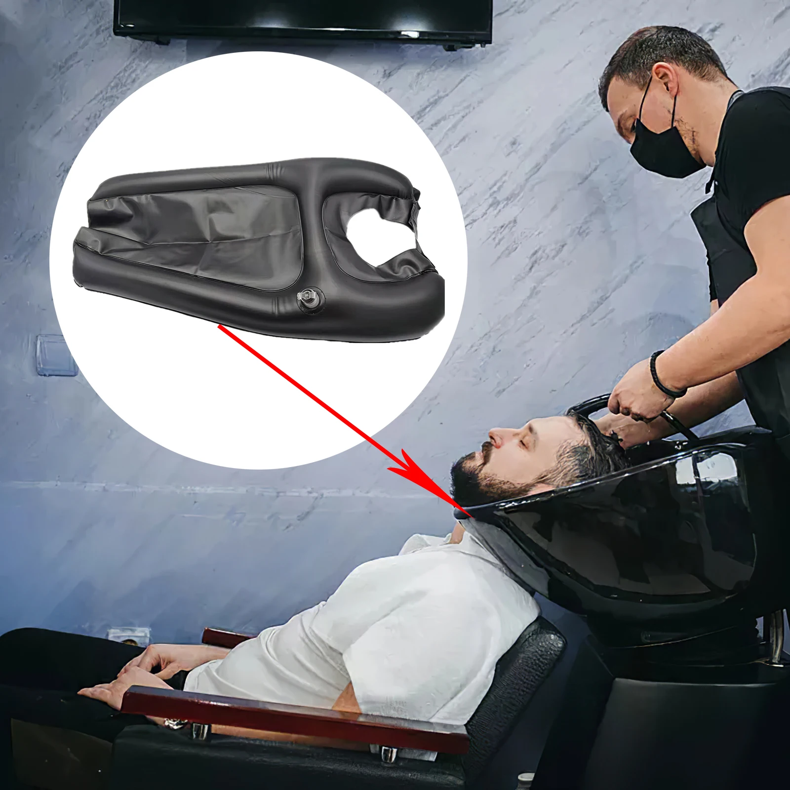 

Портативная Мобильная чаша для мытья волос с шампунем, надувной лоток для мытья волос для пожилых людей, для инвалидов, для мытья волос, крас...