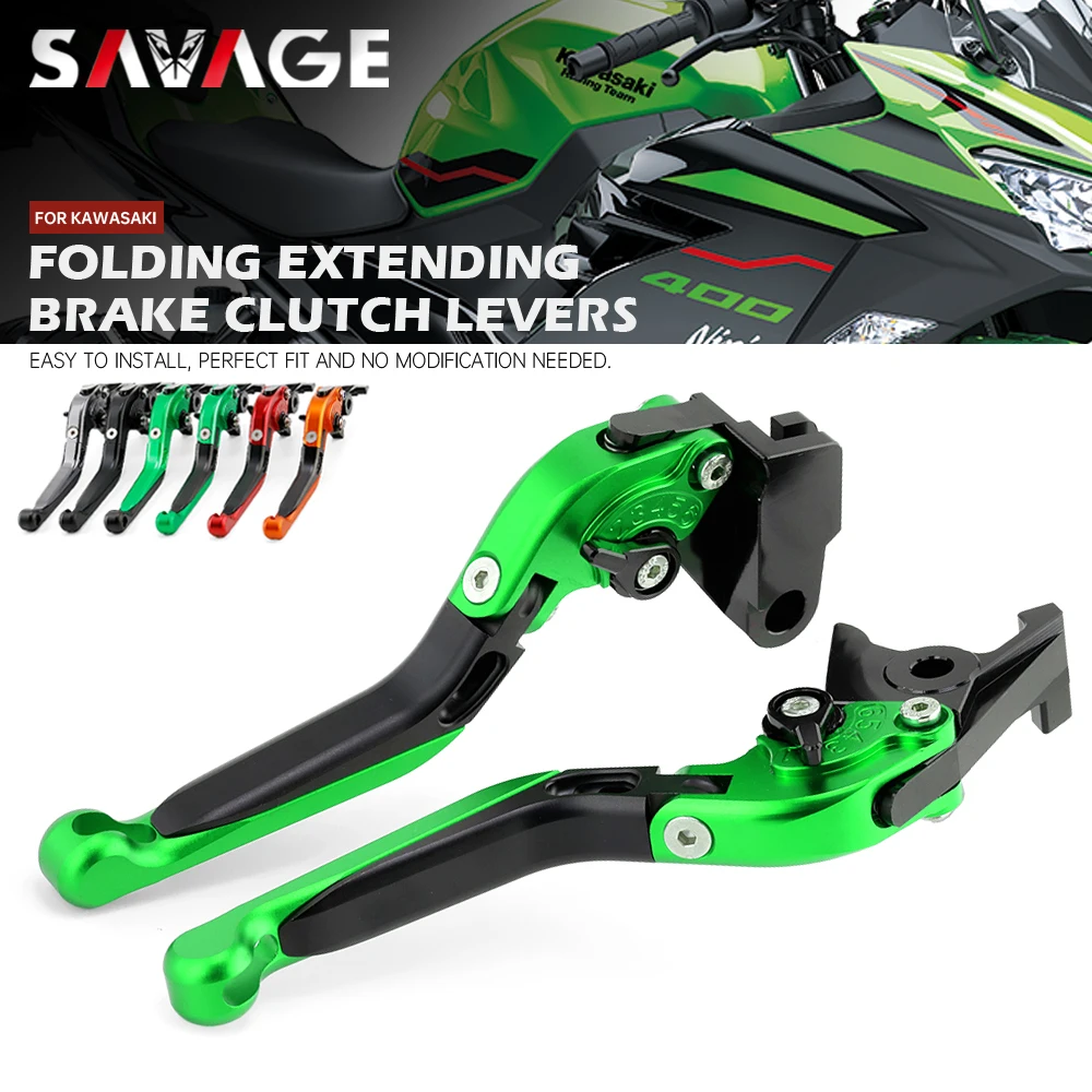 Складные рычаги тормозной муфты для KAWASAKI NINJA 400 300 250/R/SL VERSYS-X Z250 Z300 Z400 Z125/PRO, выдвижные ручки для мотоцикла
