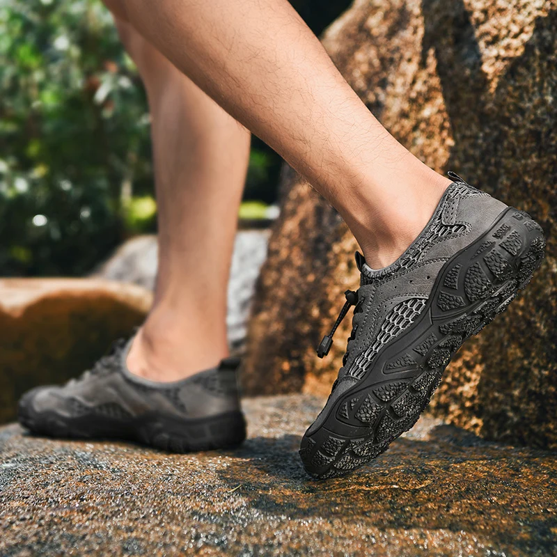 JIEMIAO New Quality Hiking Shoes 2022 Breathable Outdoor Sport Men Shoes Anti-Slip Mens Climbing Trekking Hunting Sneakers