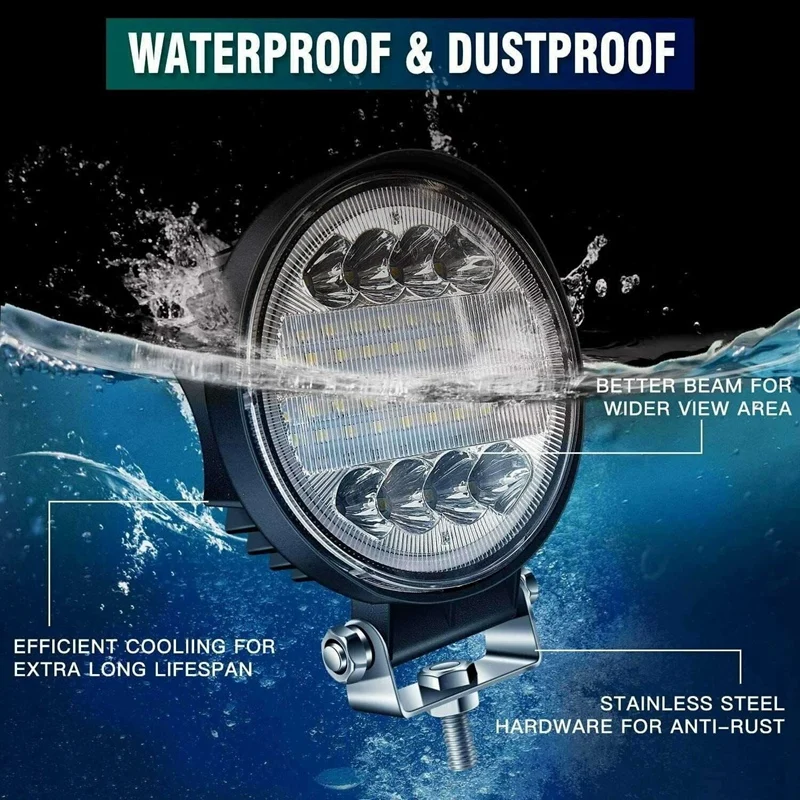 2X 5 Inch 200W LED Work Light Combo Spot Flood Off Road Driving Amber Fog Lamp | Bar/Work