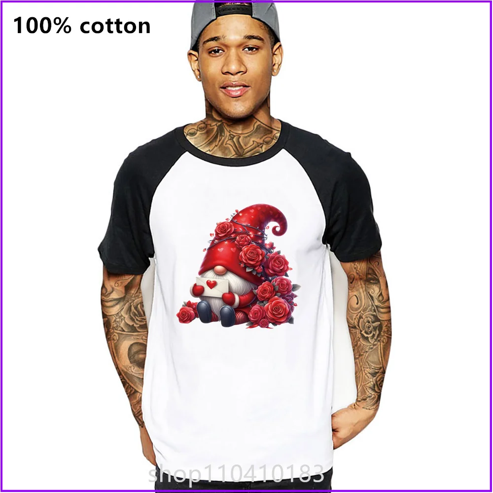 Роза Любовь Гном День Святого Валентина Свадьба Подруги Подарочные Футболки Для