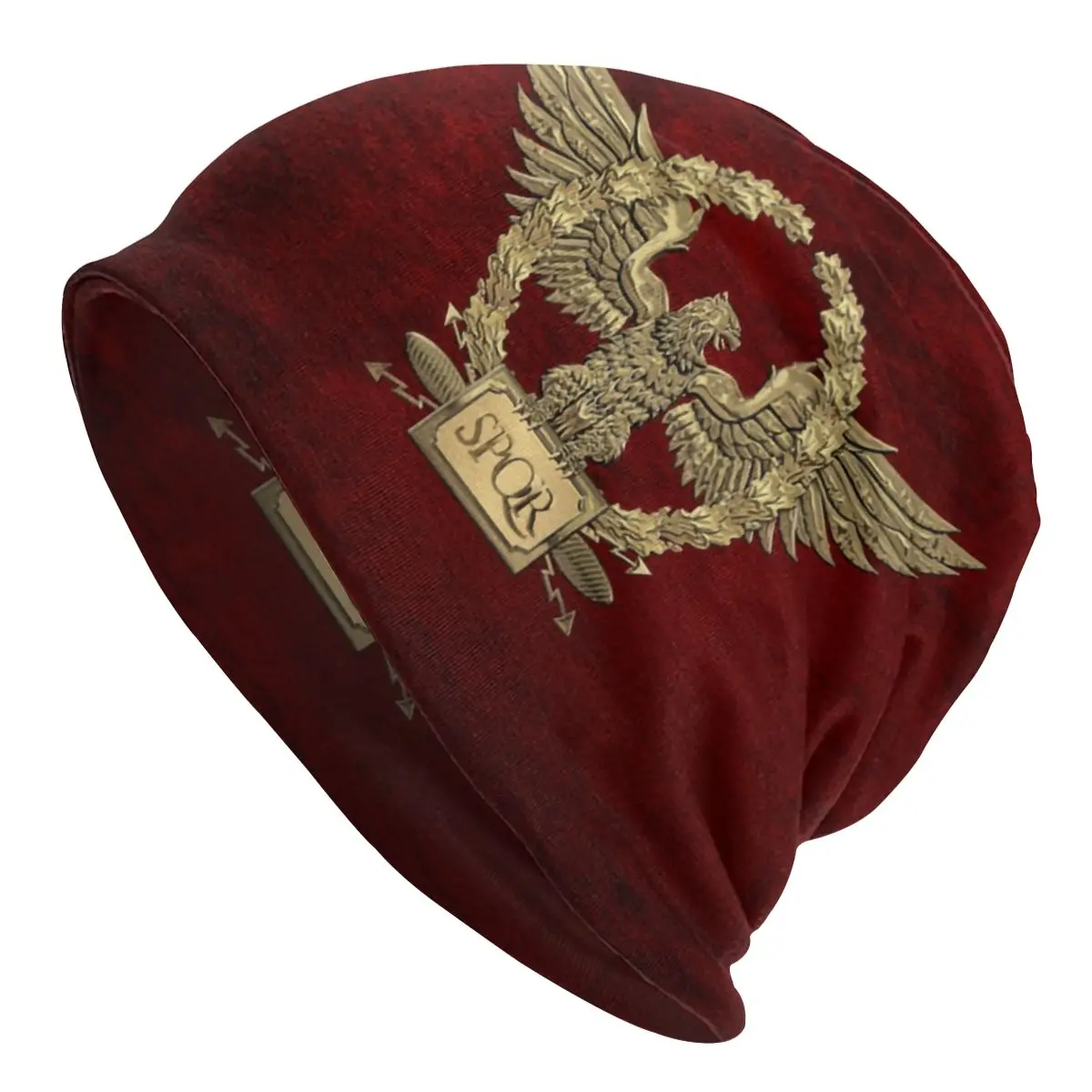 

Шапка с золотым римским императорским орлом Мужская крутая вязаная шапка для мужчин женские мужские теплые зимние шапки-бини в стиле милит...