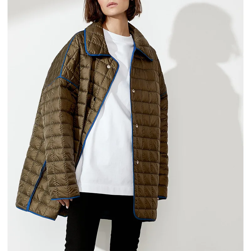 New High-quality Niche Design Cotton-padded Jacket Women's Loose Parka Retro Belted Coat Autumn and Winter Ladies Oversized Coat