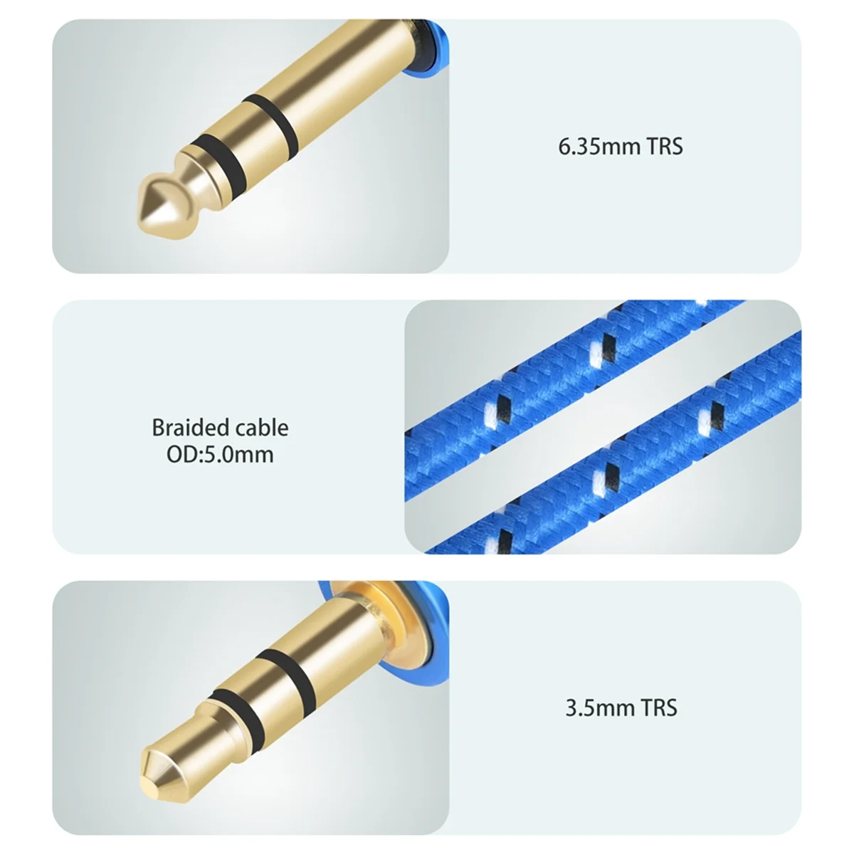 Aux-кабель-переходник от 3 5 мм до 6 35 для микшерного усилителя