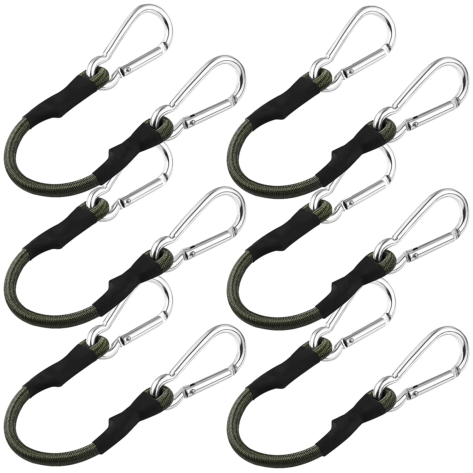 

6 Pcs Black Elastic Band Elastic Ropes Bungee Cords Clips Camping Straps Binding Straps Bunjee Chords