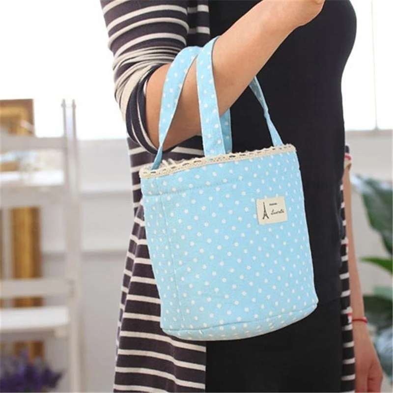 

1PC Casual Portable Lunch Bag Dots Insulated Thermal Food Picnic Lunch Bags For Women Kids Cooler Lunch Box Bag Tote 2 Persons