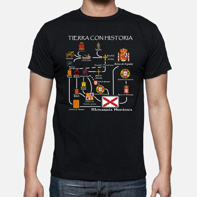 

Tierra Con Historia. Spainish Historical Process Icon T-Shirt. Summer Cotton Short Sleeve O-Neck Mens T Shirt New S-3XL