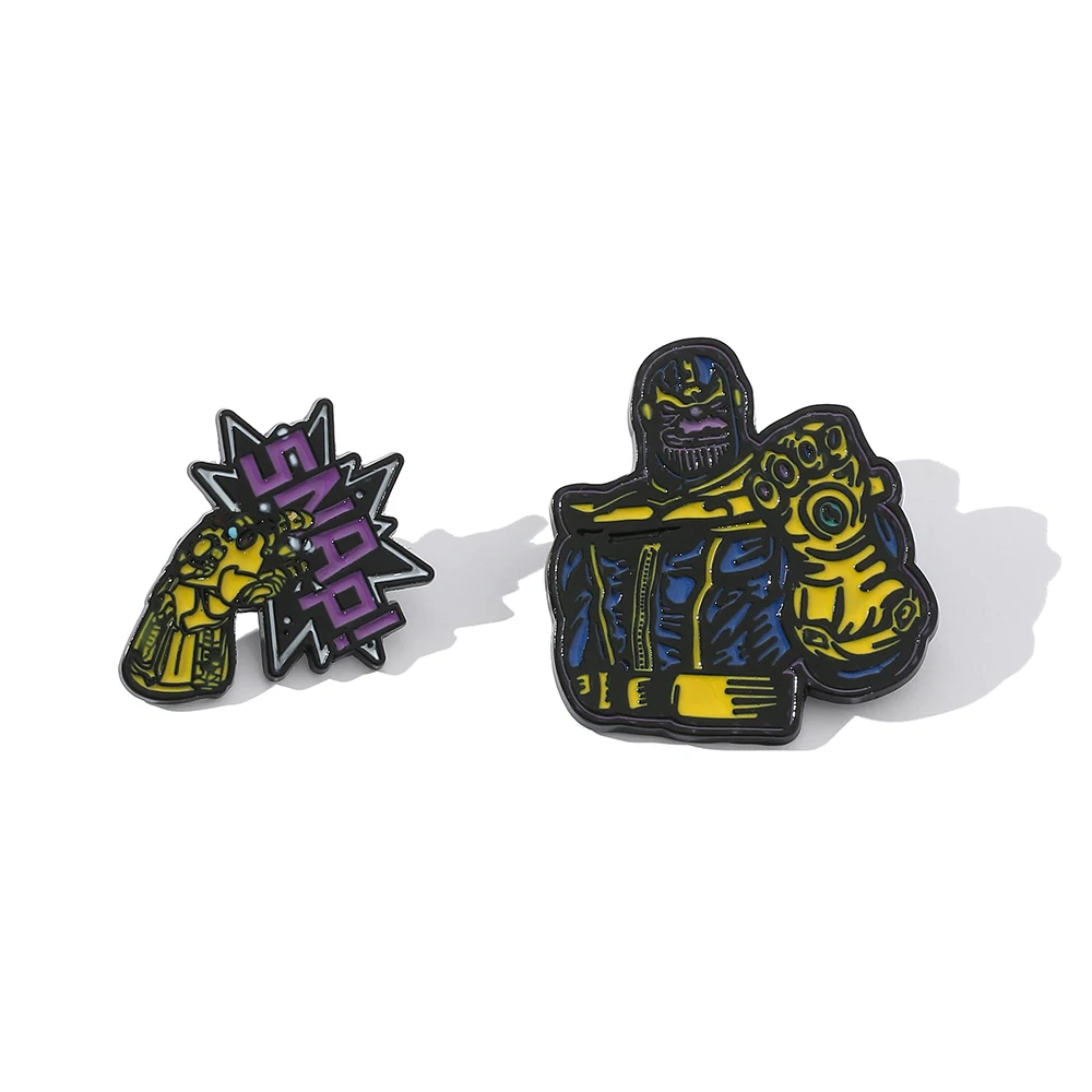 

Marvel Superhero Brooch Avengers Thanos Infinity Gauntlet Badge Enamel Metal Brooch Jeans Jacket Lapel Pin Jewelry Accessories
