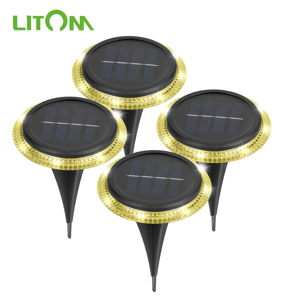 

LITOM LED Solar Lawn Yard Led Solar Lights Buried Solar Garden Light Waterproof Outdoor PathWay Floor Under Ground Spot Lamp