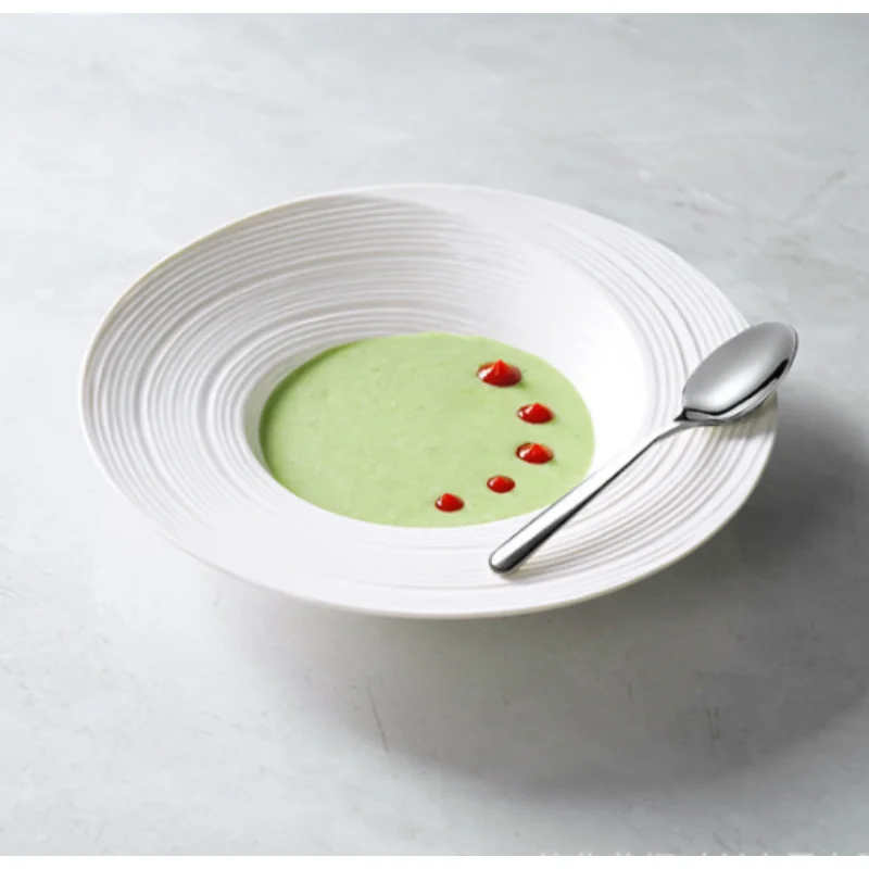

Large Ceramic Tableware Hotel Creative Soup Plate Straw Hat Plates Household Dessert Bowl Ceramic Plate Used For Restaurant