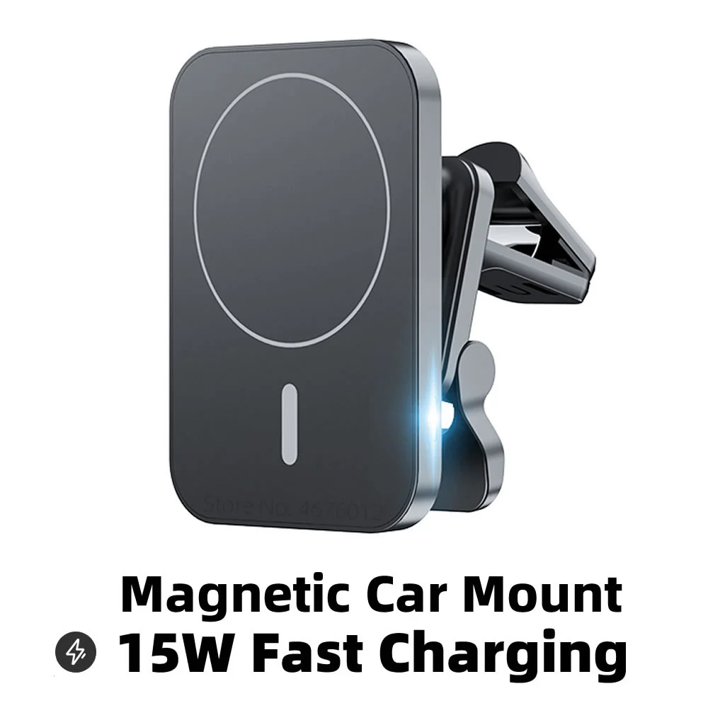 

15W Fast Qi Magnetic Wireless Charger Car Air Vent Phone Holder Mount Compatible with Magsafe Case for iPhone 12 13 Pro Mini Max