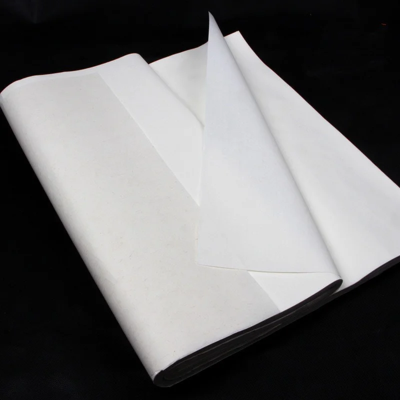 

Rolling Chinese Xuan Paper Raw Rice Paper Calligraphy Writing Painting Paper Half-Ripe Xuan Zhi White 100pcs