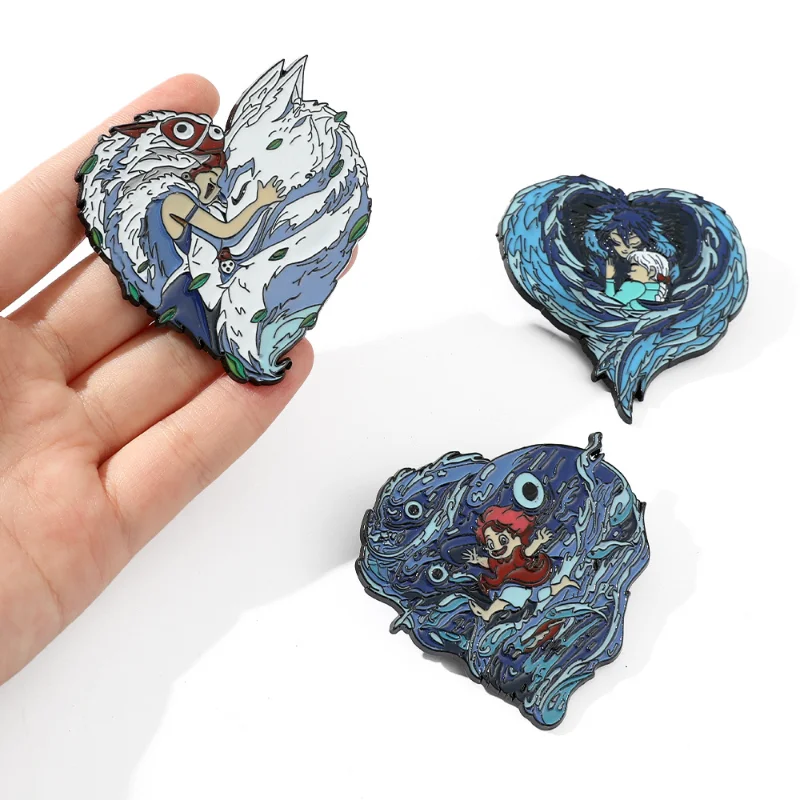 

Howl's Moving Castle Brooch Enamel Pins Princess Mononoke Cosplay Badge Metal Brooch Anime Accessories Jewelry Gifts Wholesale