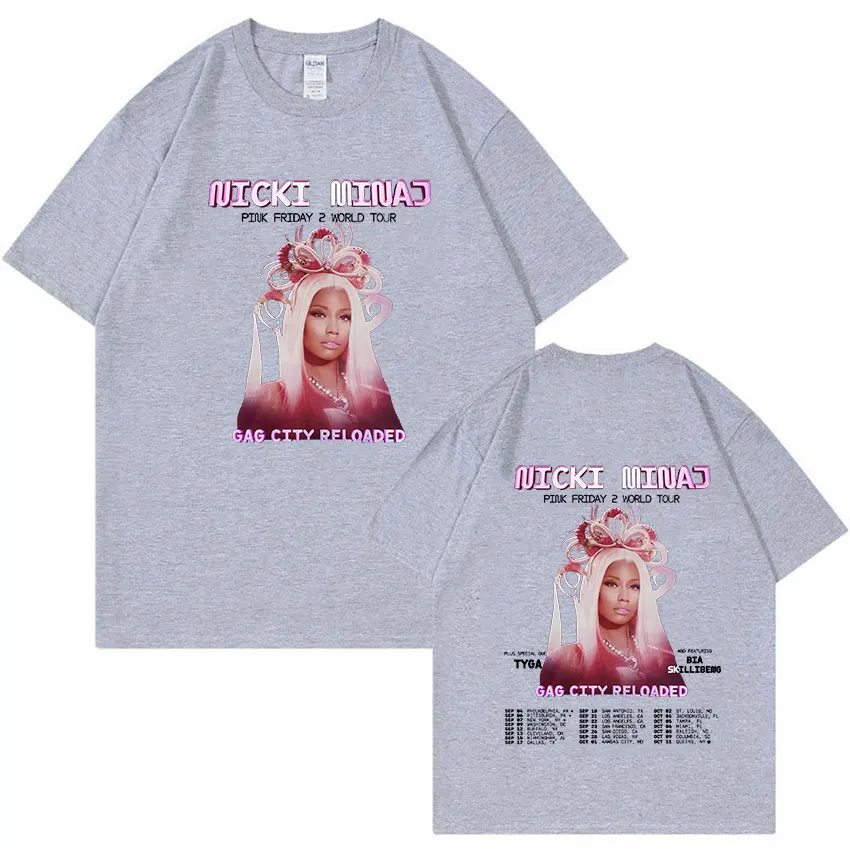 Футболка Nicki Minaj Мужская/Женская винтажная Модная хлопковая футболка оверсайз в