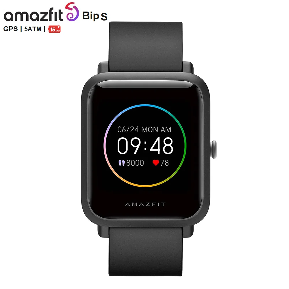 Refurbished machine Amazfit Bip S Smartwatch 5ATM waterproof built in GPS GLONASS Bluetooth Smart Watch For Ios Android Phone