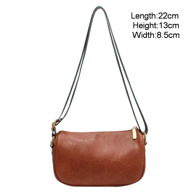 Diinovivo Crossbody Bag For Women 2023 Retro Fashion Wide Strap Designer Shoulder Bags Pillow PU Leather Messenger Bag WHDV2282