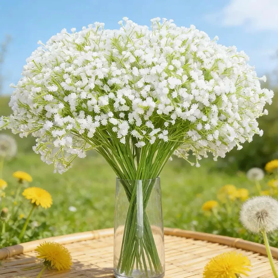 Фото НОВИНКА 2026: 20-50 шт. искусственной гипсофилы (Gypsophila paniculata) для домашнего декора, незаменимое украшение и потрясающий цветочный декор, свадебные украшения №1