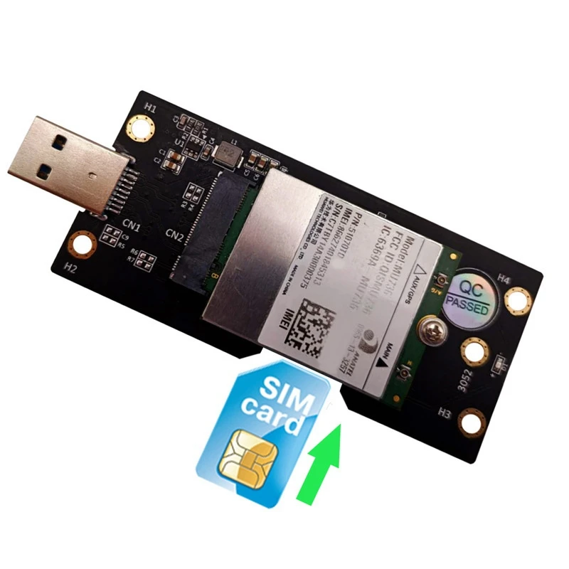 Карта адаптера SIM-USB Плата M.2 к USB3.0 расширения NGFF Поддержка 3042 3052 SSD