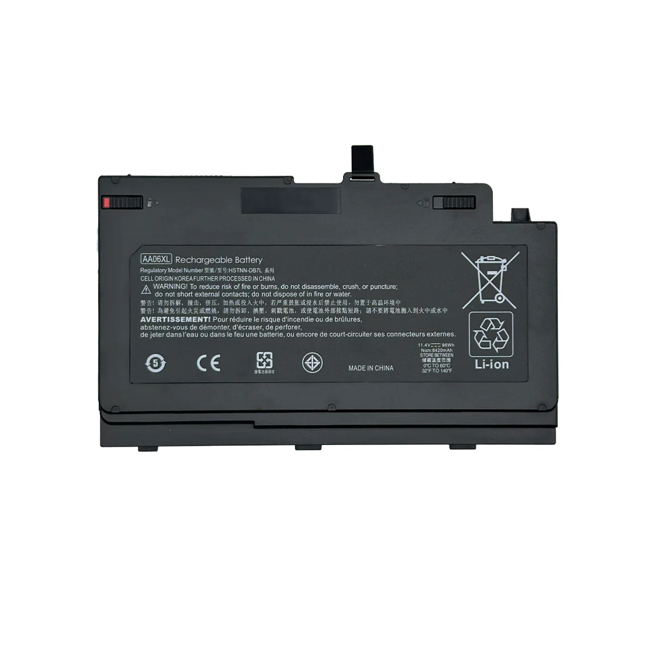 Аккумулятор для ноутбука AA06XL HP ZBook 17 G4 HSTNN-DB7L 852711 -850 11 4 В 96 Втч 8420 мАч