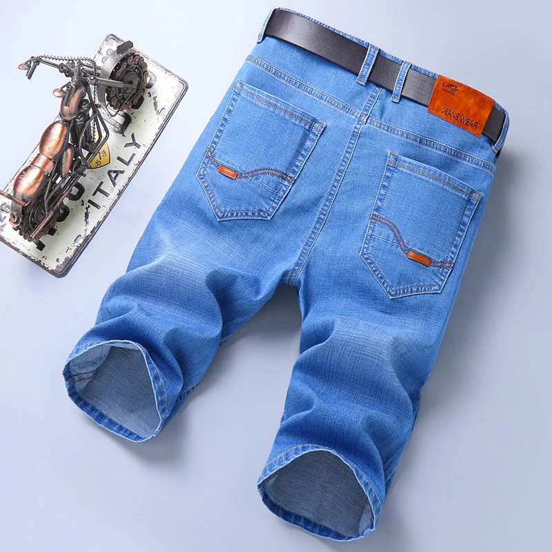 

Summer Brand Stretch Thin Bermuda Masculina Cotton Denim Jeans Men Knee Length Soft Ropa Hombre Shorts