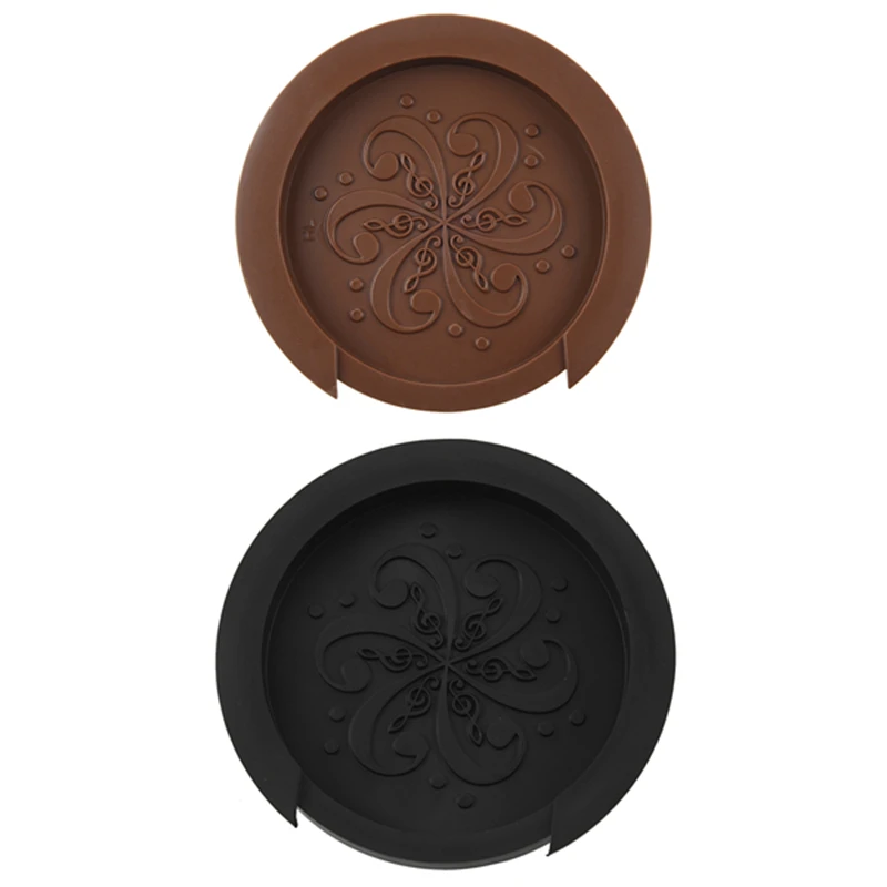 

2X Sound Hole Cover Block Plug Screeching Halt For 40Inch/41Inch EQ Acoustic Guitar Brown & Black