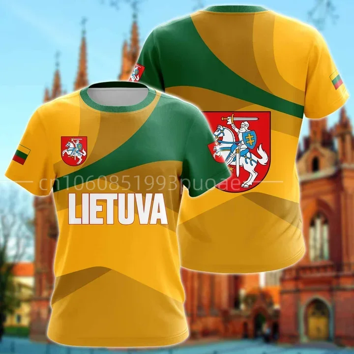 LITHUANIA Мужская молодежная футболка Diy Free Custom Photo Country Ltu с национальным флагом Lt Lietuva