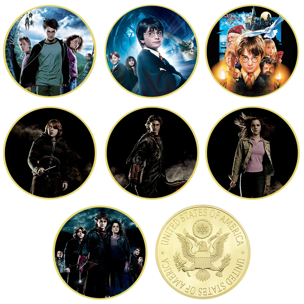 

American Film and TV Challenge Coins Gold Plated Silver Metal Coins Crafts Collectibles Commemorative Gifts