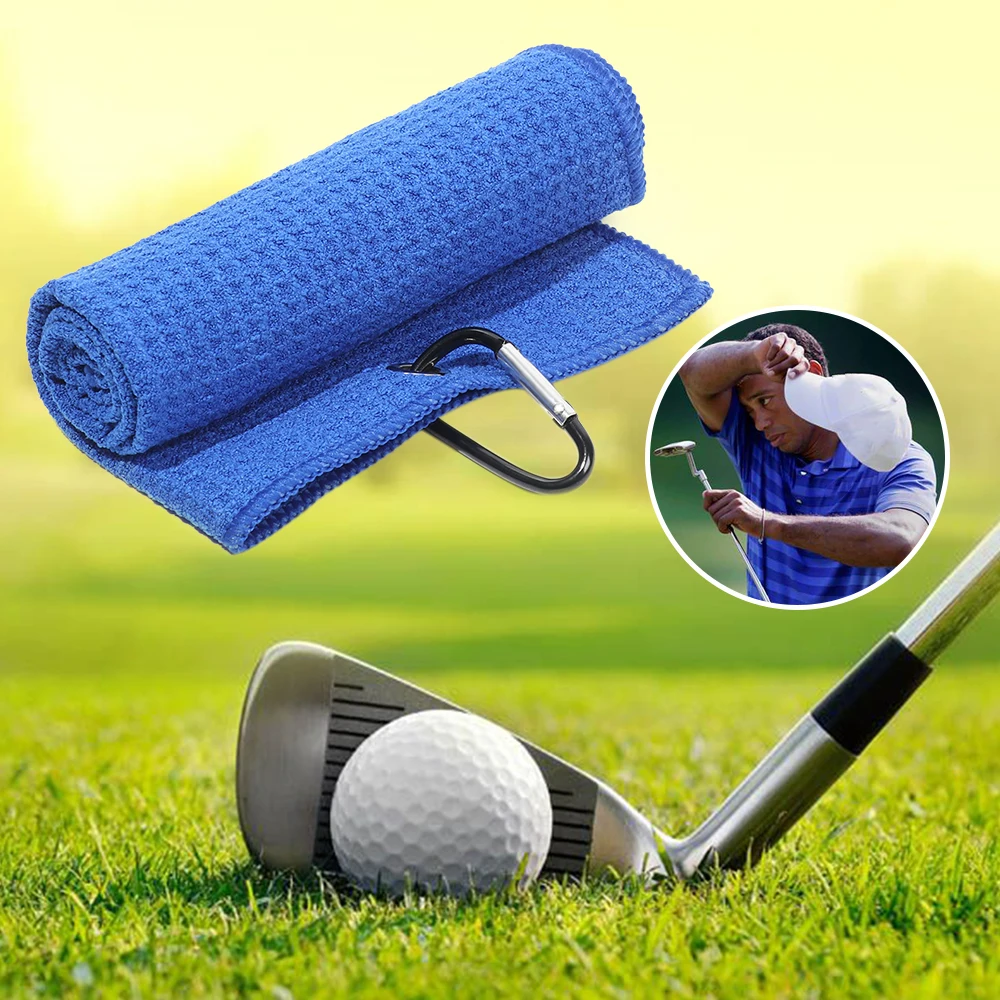 

8 Colors Cotton Balls Hands High Water Absorption Golf Towel Cleans Clubs Cleaning Towels With Carabiner Hook