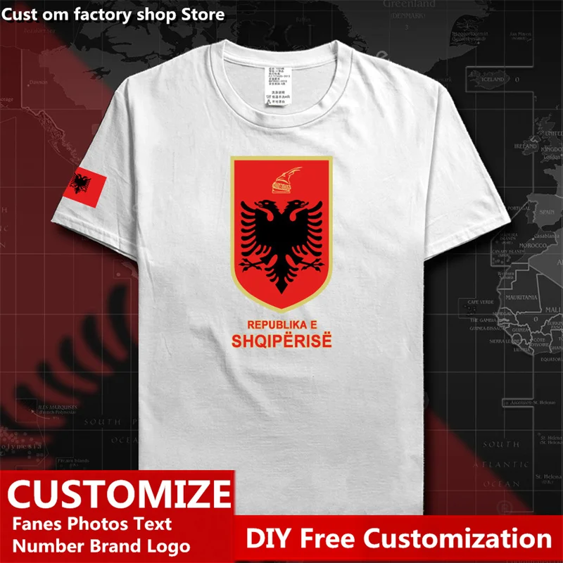 

Republic of Albania ALB Albanian Country T shirt Custom Jersey Fans Name Number LOGO High Street Fashion Loose Casual T-shirt