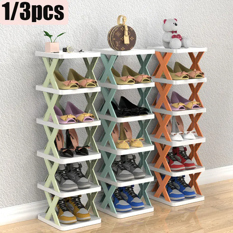 1/3pcs Plastic Shoes Rack Multi-layer Stackable Shoe Organizer Shelf Removable Space-Saving Cabinets Bathroom Home Supplies - купить по