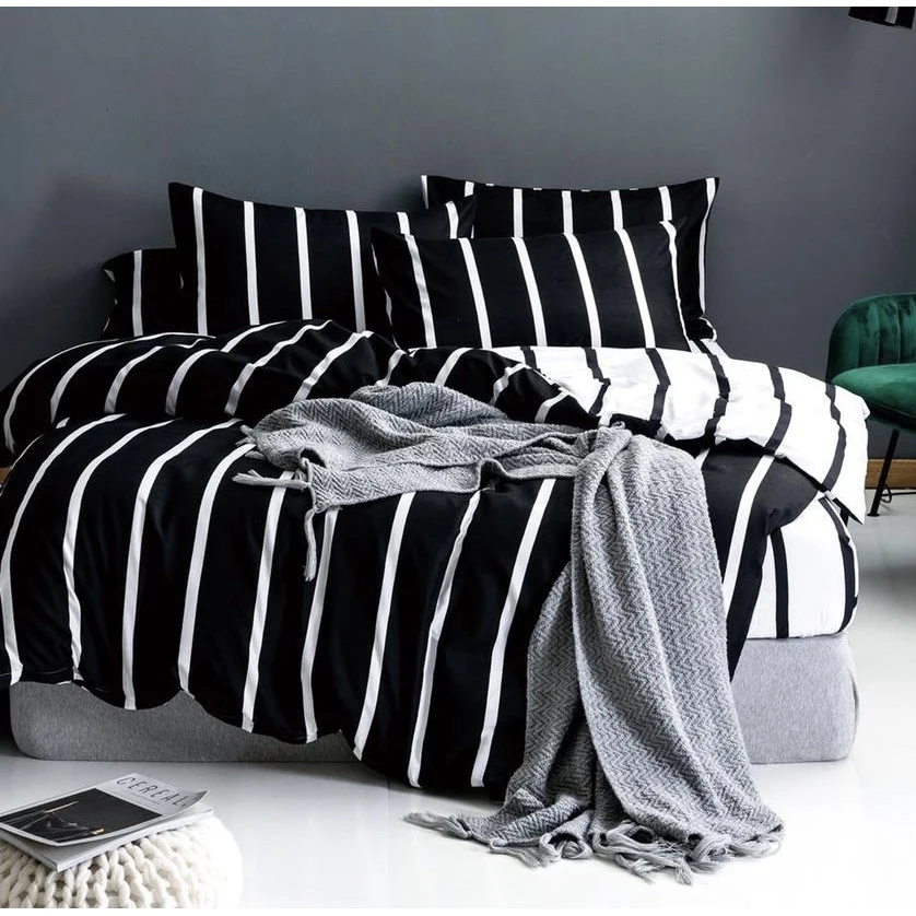 Bed linen black and white strip. SP | Bedding Set
